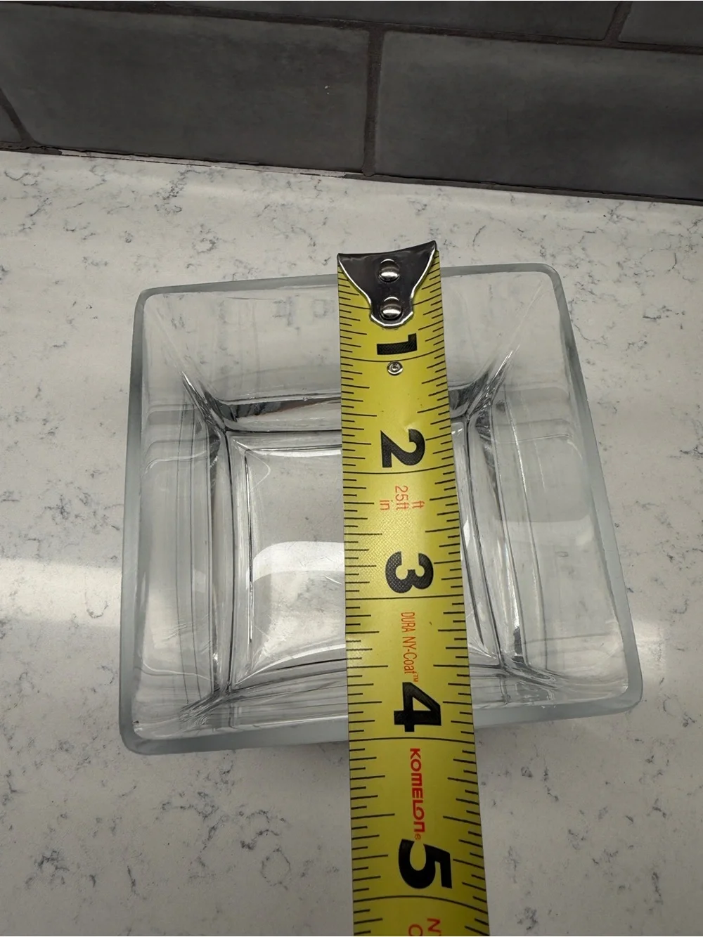 Clear Square Glass Vase / Candle Holder